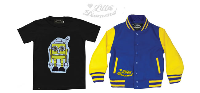 3 Packs de Camiseta Little Diamond Robot más una Varsity Jacket